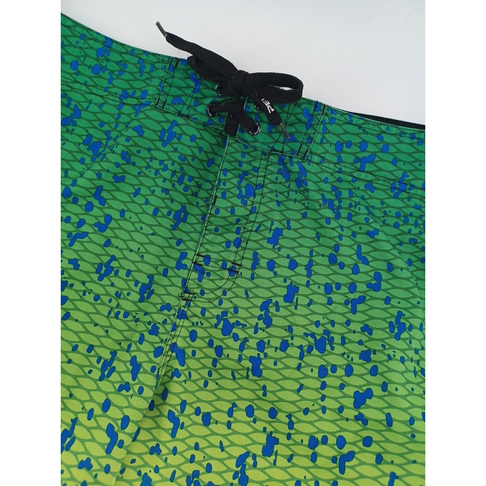 Pelagic High Performance Offshore Mens 36 Board Shorts Fish Scales Pattern